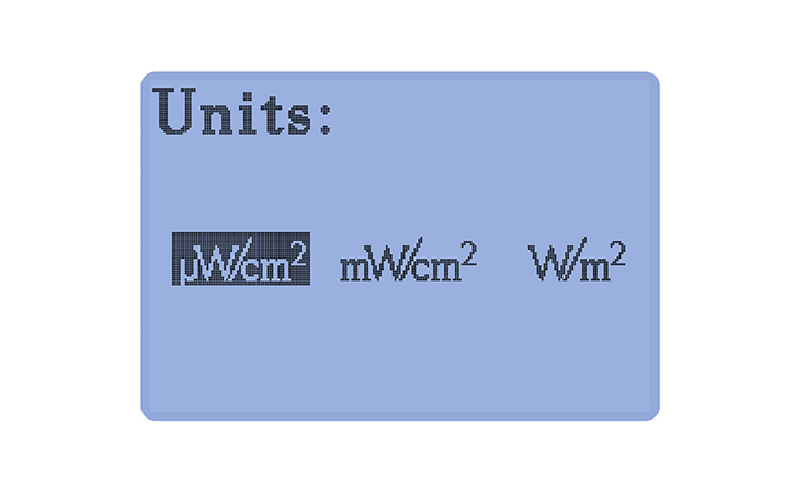 紫外線輻射照度計(jì)單位切換功能